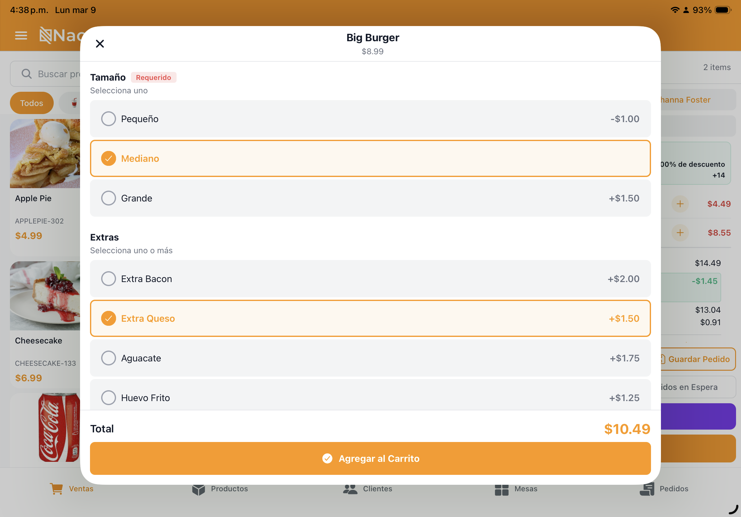 Agregar combo al carrito