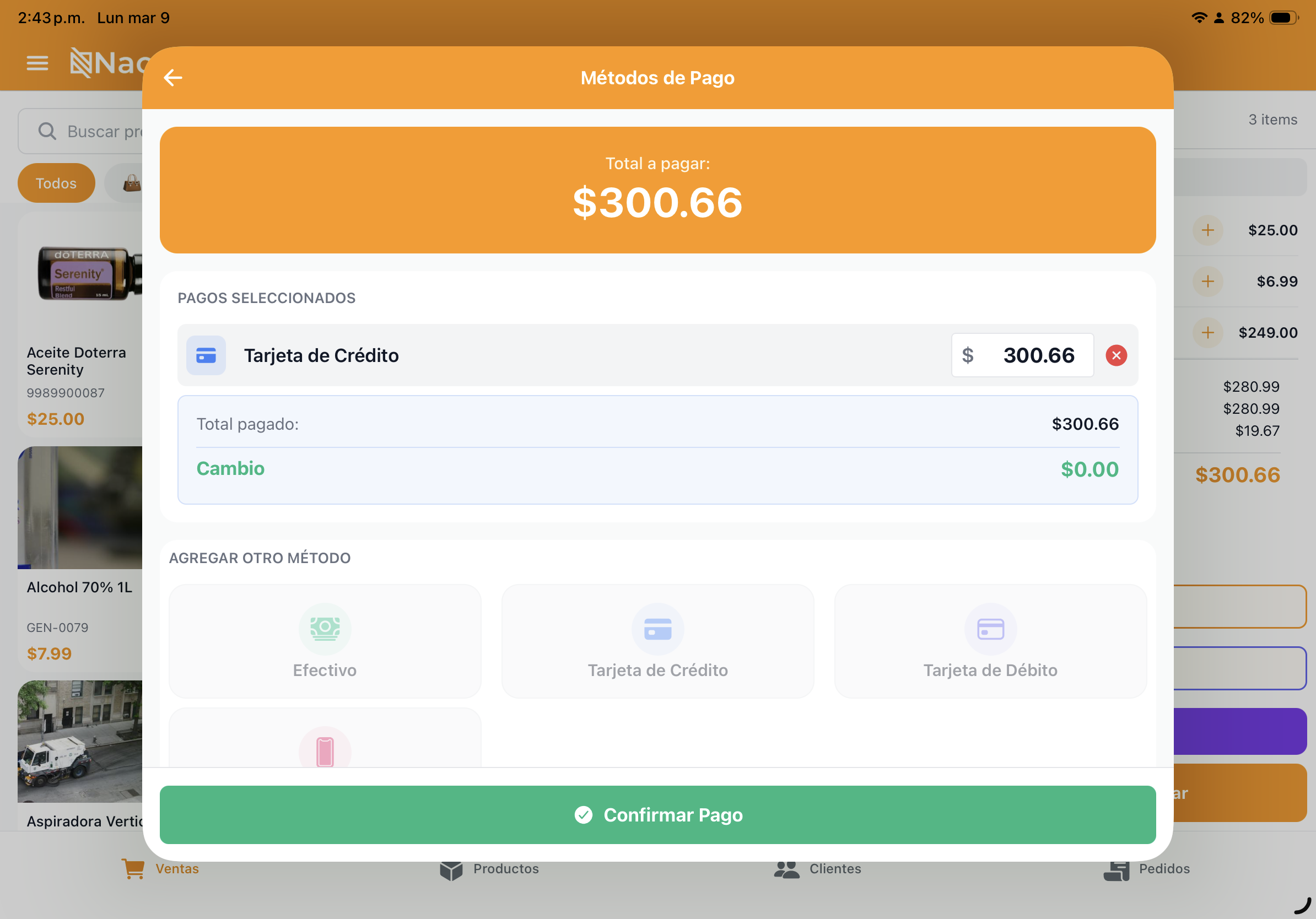 Seleccionar método de pago