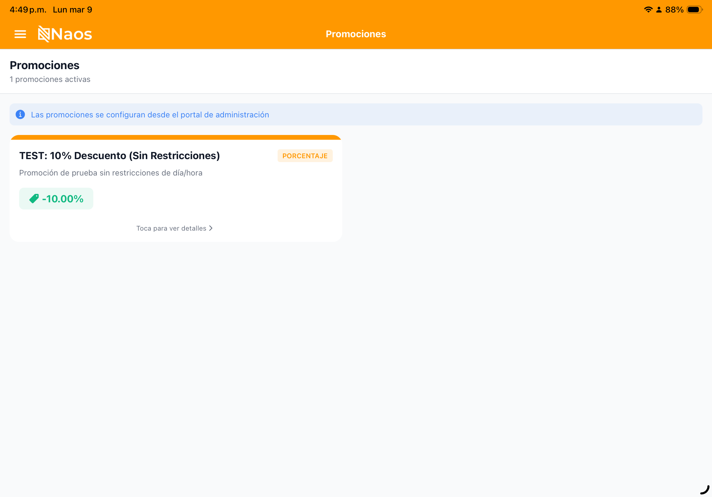 Lista de promociones