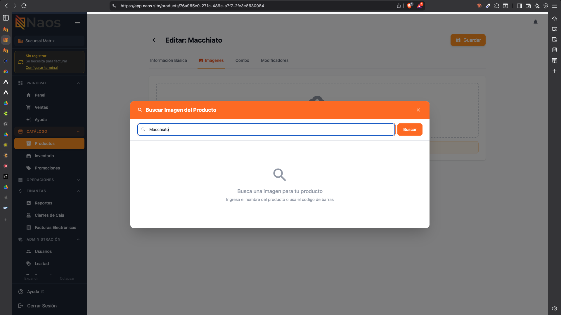 Búsqueda de imágenes en internet para el producto